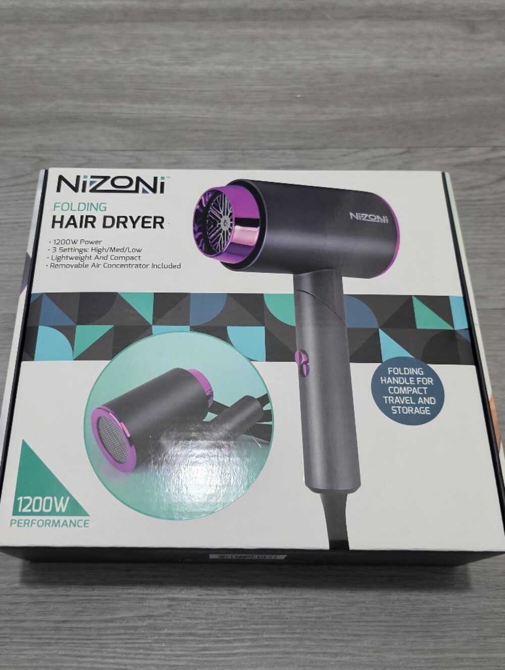 Nizoni Folding Hair Dryer in Black - New In Box